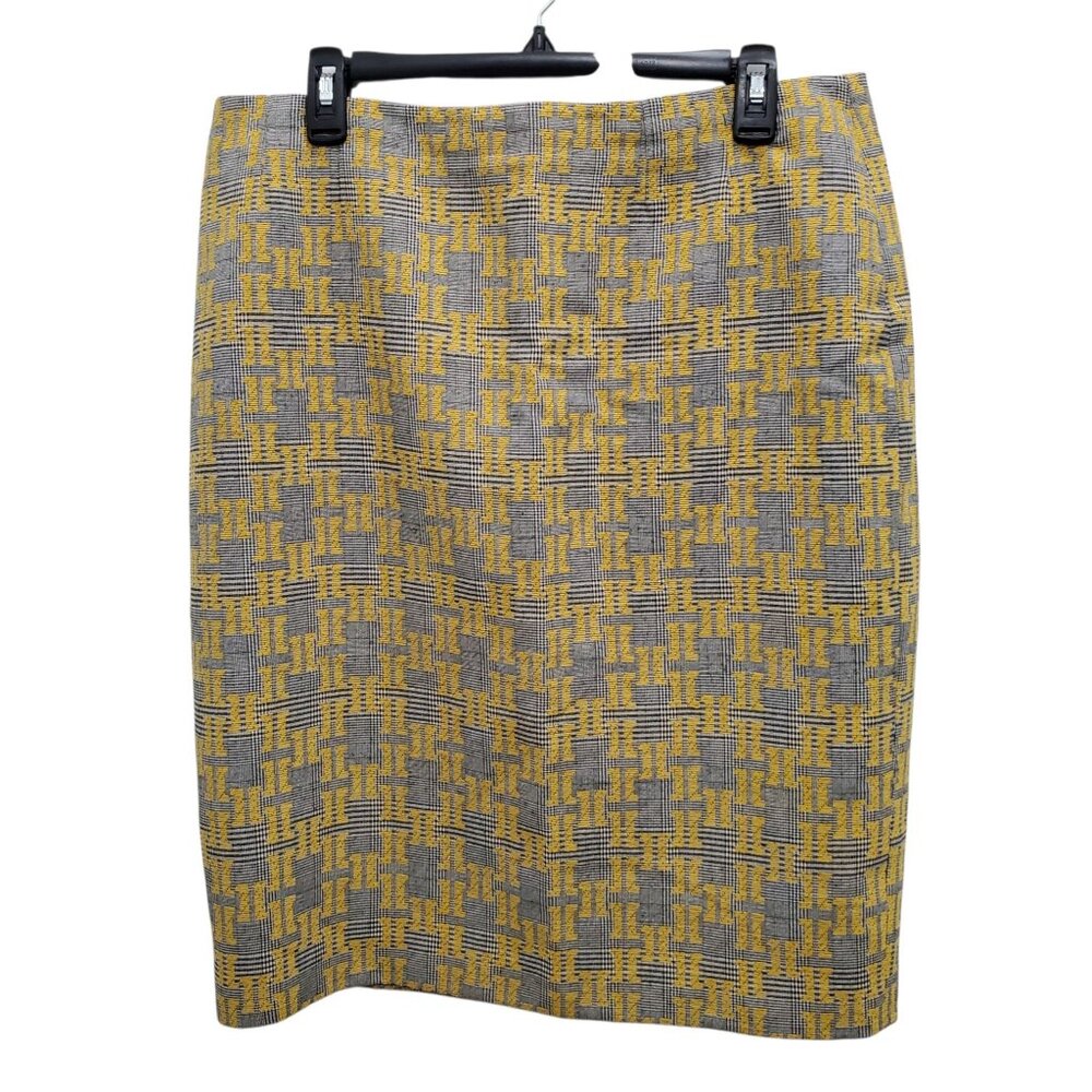 Kasper‎ Women's Vintage Yellow Retro Mod Straight Pencil Skirt 12